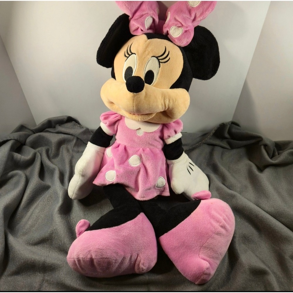 Disney Minnie Mouse Plush Pink Polka Dot Dress Stuffed Animal Just Play